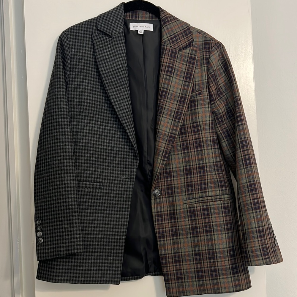 Something Navy two-tone oversized blazer size XS
